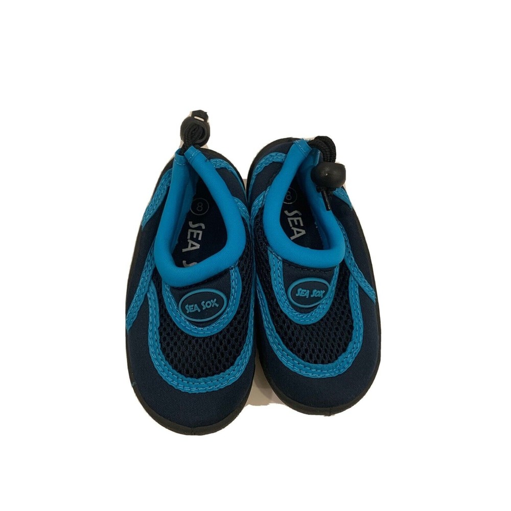 Sea Sox Toddler Boys Water Shoes Slip On Mesh Fabric Drawstring Black